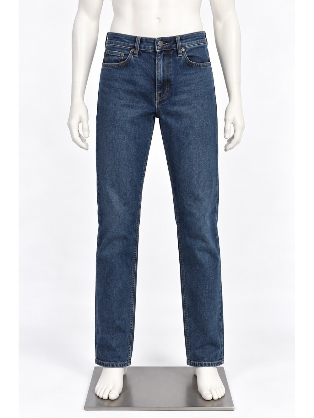 George Men’s Slim Fit Jeans Size 32 Blue Denim Straight Leg Stretch Casual